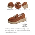 thumbnail image 6 of Orthopedic Loafers Shoes for Women Suede Arch Support Platform Slip on Round Toe Wide Width Lightweight Boat Shoes Brown Size 6.5, 6 of 6