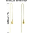 thumbnail image 6 of Teardrop Threader Earrings for Women 925 Sterling Silver Minimalist Waterdrop Long Tassel Chain Dangling Drop Earrings Hypoallergenic Ear Jewelry Gift, 6 of 6