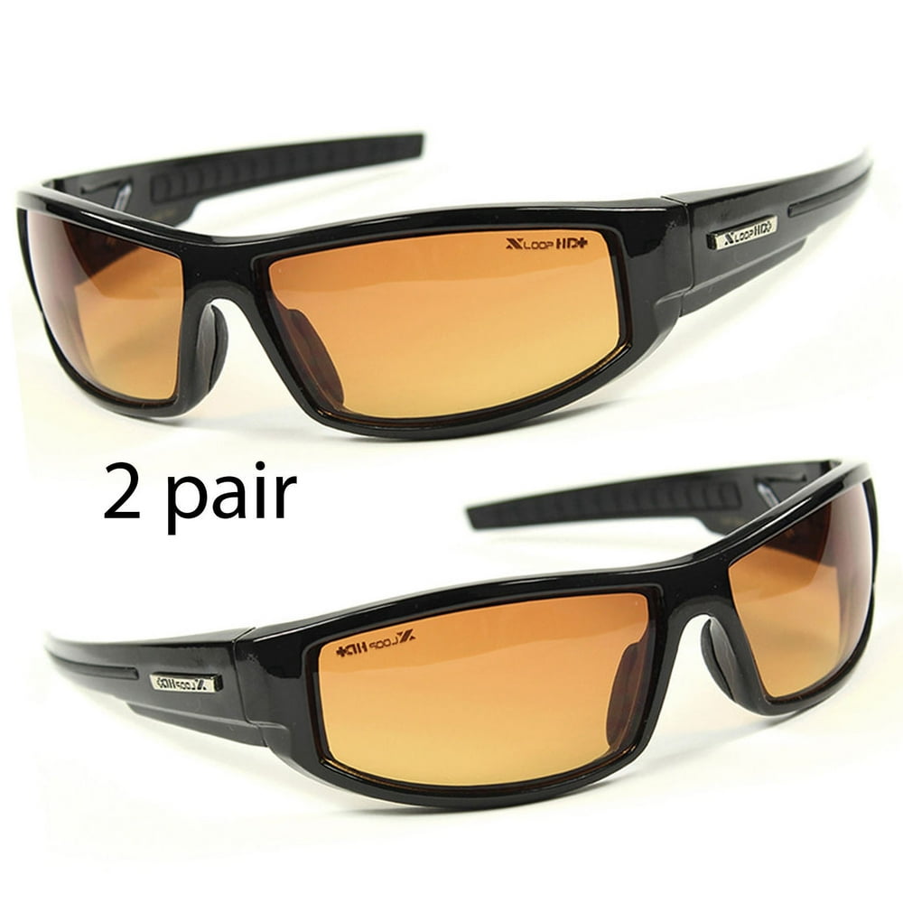 SPORT WRAP HD NIGHT DRIVING VISION SUNGLASSES YELLOW HIGH DEFINITION