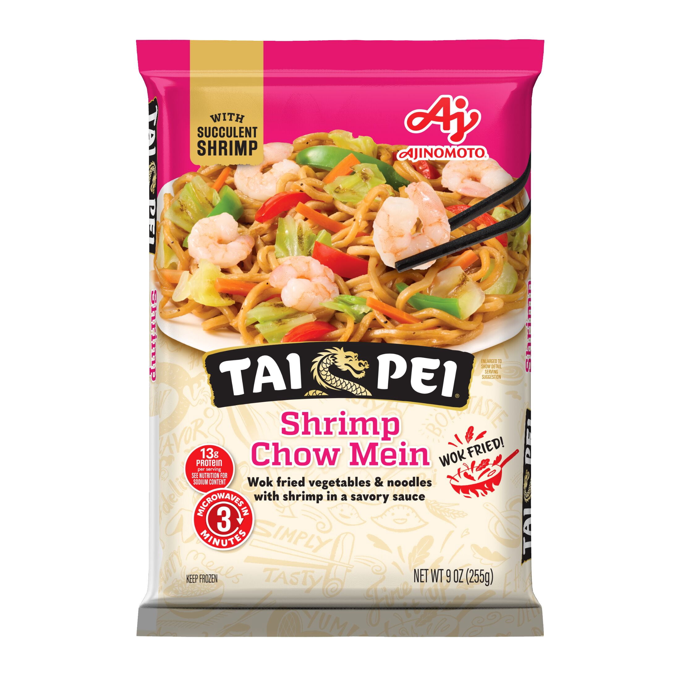 Tai Pei Shrimp Chow Mein, Frozen Asian Meals, 9 oz