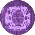 thumbnail image 1 of Ahgly Company Indoor Round Oriental Purple Industrial Area Rugs, 8' Round, 1 of 4