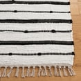 thumbnail image 3 of SAFAVIEH Striped Kilim Paulino Striped Cotton Area Rug, Ivory/Black, 5' x 8', 3 of 8