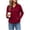 Wine, variant on LEAVINGSUO Fall Tops for Women 2026 Casual Long Sleeve Button Thin Version With Pockets Hooded Collar Coat Black S