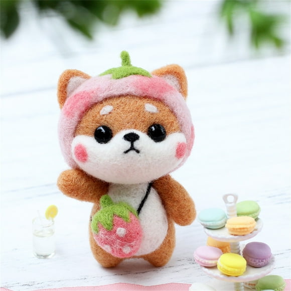 PVCS Cute Dog Pattern Handmade DIY Poke Wool Felts Material Production Package for Kids