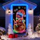 thumbnail image 4 of Cubierta de puerta navideña fluorescente con estampado de Papá Noel y árbol | Pancarta navideña luminosa para decoración de interiores y exteriores | Decoración de puerta de poliéster de 90 x 180 cm, 4 of 5