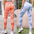 thumbnail image 6 of ZPAQI Women High Waisted Workout Yoga Pants Tie-Dye Printed Mesh Patchwork Sports Leggings Butt Lift Scrunch Booty Tights, 6 of 19