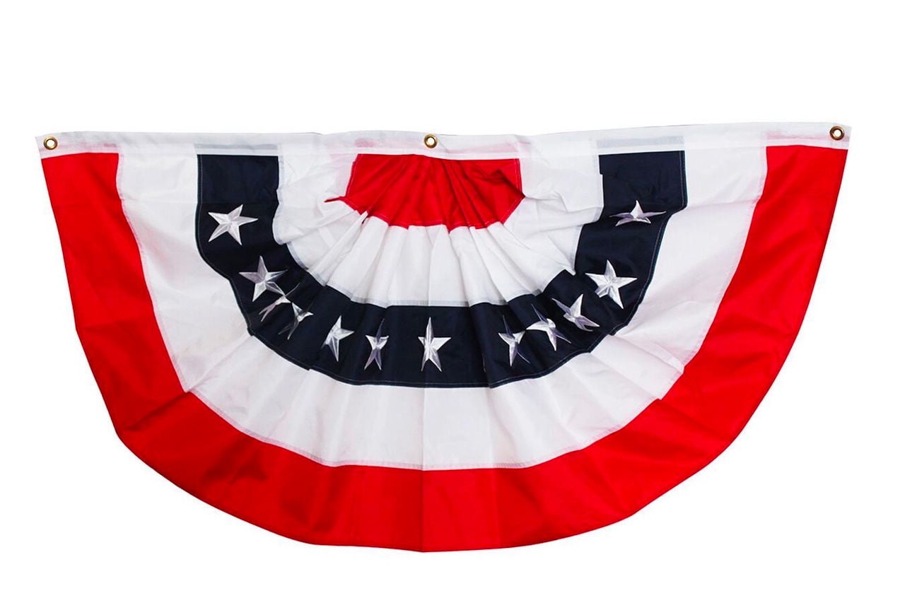 Valley Forge Flag 3 x 6 Foot Polycotton Stars and Stripes Pleated Full Fan Flag 