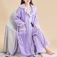 thumbnail image 5 of Sngxgn Women's Sleepwear Short Sleeve Button Shirt and Shorts Pajama Set(Purple,M), 5 of 6