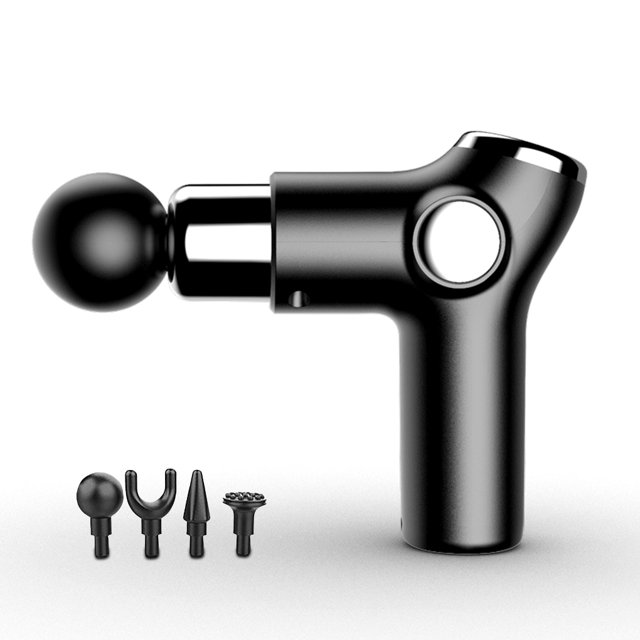 Mini Masajeador de Fascia Eléctrico USB Recargable Portátil Portátil Músculo Músculo Masaje de Músculo Fitness Brazo Cuerpo con 4 cabezas Negro seitruly CE001400-01B