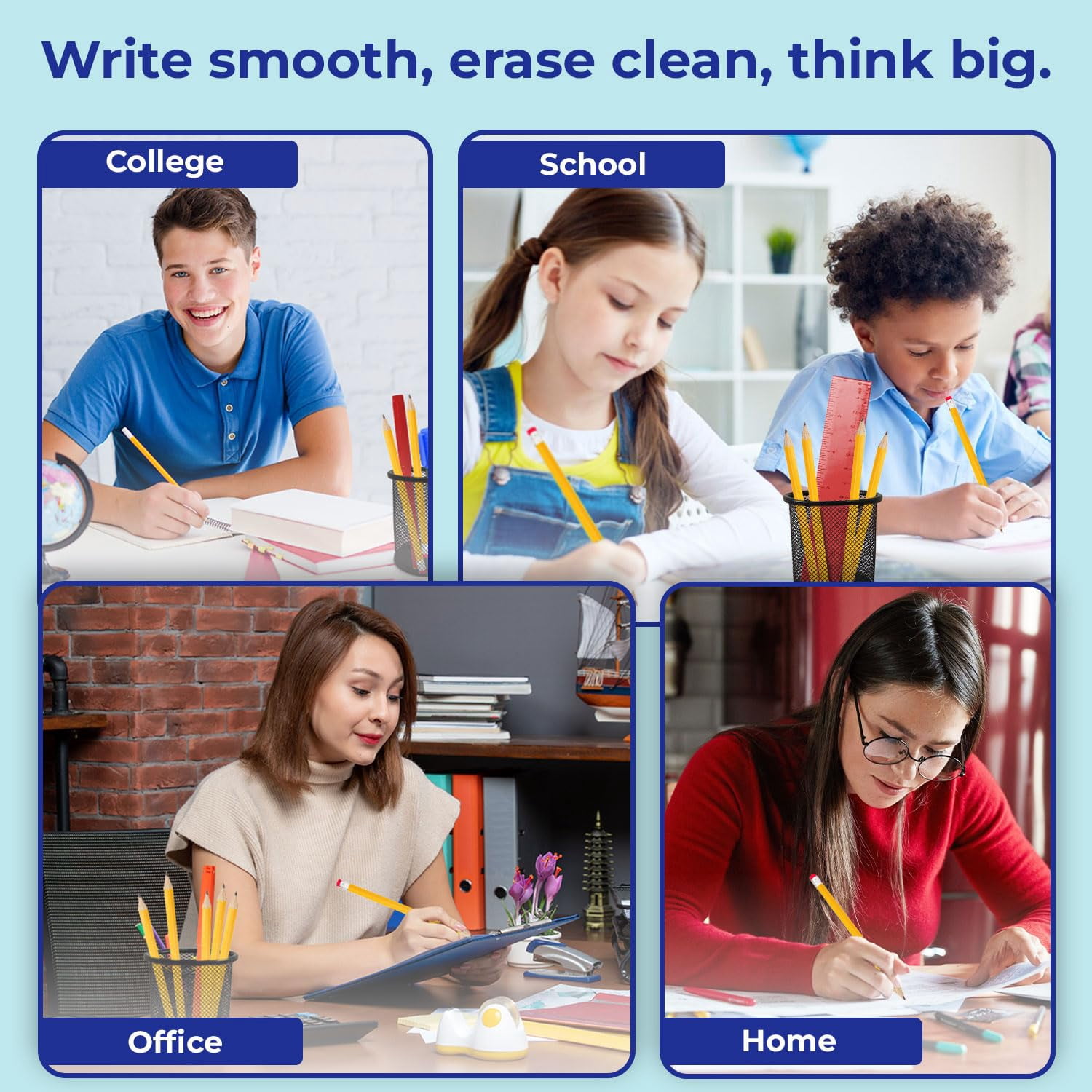 Rosmonde Pencils Bulk, 1250 Pack, Pre-Sharpened #2 HB Yellow Pencils, Easy Grip, Top Erasers, Smooth Writing, Bulk Set for School, Classroom & Office Supplies, Back to School Use