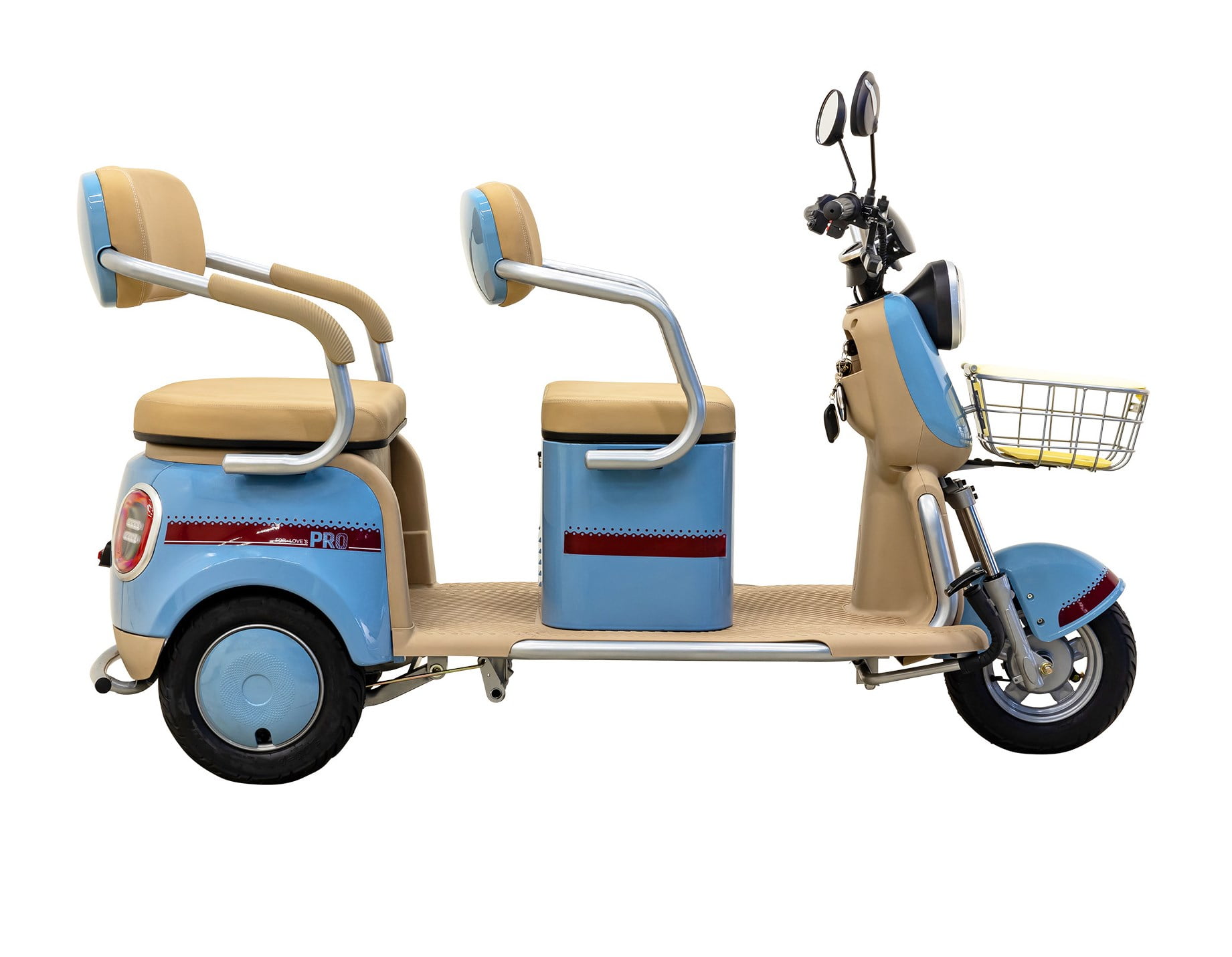 Massimo MGC E-Trike 3-Wheel Electric Cart – 17 MPH, 2-Seater Adult Scooter – Blue
