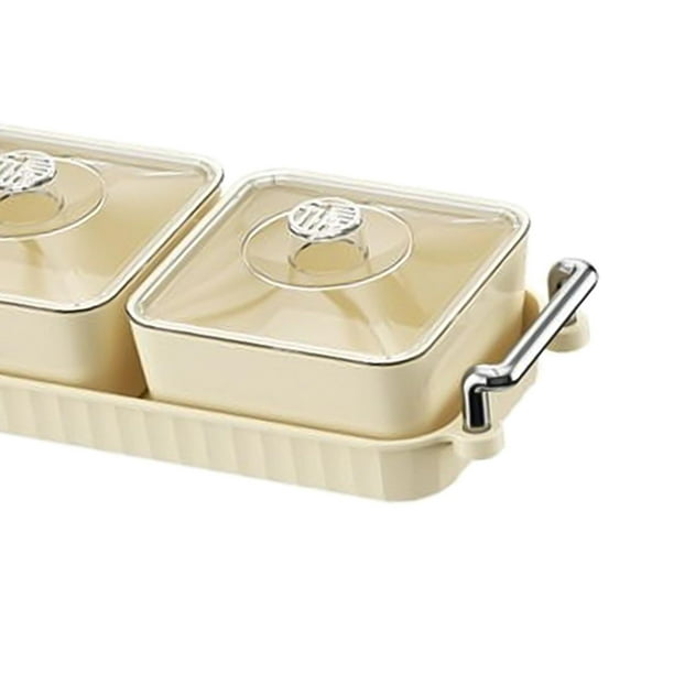 Tnarru Divided Serving Dish Moveable Snack Box Container for Sweet  Appetizer Gift 2 Bowls 