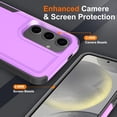 thumbnail image 4 of for Samsung Galaxy S24 Case with Tempered Glass Screen Protector & Camera Lens Protector,Heavy-Duty Tough Rugged Slim Shockproof Phone Case for Galaxy S24 (6.2", 2024)[Purple/Black], 4 of 7