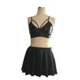 thumbnail image 5 of Mrat Skirt Women's Short Skirts Casual Underwear Black Patent Leather Bra Skirt Two Piece Set Black Pencil Skirt, 5 of 7