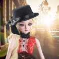 thumbnail image 1 of Sombrero de bombín Ropa Gorras Fascinator Accesorios para muñeca Muñeca , Negro Yotijar bombín de muñeca bjd, 1 of 10