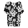 thumbnail image 4 of Graphic Tees for Women T-Shirts Women's Oversized T-Shirt with Batwing Sleeves Short Sleeve Tops White S, 4 of 4