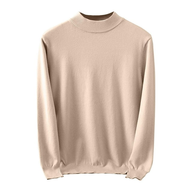 hotojiny Mens Mock Neck T Shirts Pullover Winter Warm Undershirt Lightweight Solid Color Long Sleeve Basic Sweaters Fall Tops