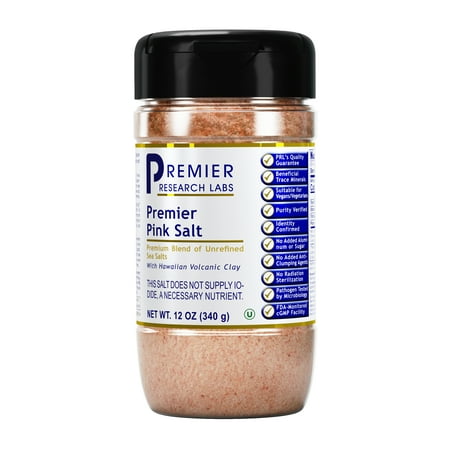 Premier Resarch Labs Pink Salt - Unrefined & Pure Australian Sea Salt & Pink Hawaiian Sea Salt Blend - 12 Oz