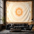 thumbnail image 6 of Orange Lotus Mandala with Crescent Moons and Leaves, Peaceful Boho Art for Mandala Lovers, Bohemian Wall Art, Housewarming Gift, Tapestry Wall Hanging for Bedroom and Living Room, 6 of 7