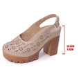 thumbnail image 4 of Miluxas Women's Solid Color Platform Slingback High Heels Ladies Closed Pointed Toe Pump Shoes Khaki 8.5(41), 4 of 9