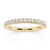 0.5 Ctw Moissanite Eternity Wedding Band for Women 14K Yellow Gold Plated 925 Sterling Silver Stackable Wedding Ring D Color, VVS1 Fine Jewelry Gift Size 7