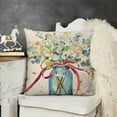 thumbnail image 2 of SHANXI Spring Summer Pillow Covers Sky Blue Outdoor Farmhouse Decor Leaves Decorations Vase Home Sweet Home Linen Cushion Case Gifts for Home Decor 22x22in, 2 of 5