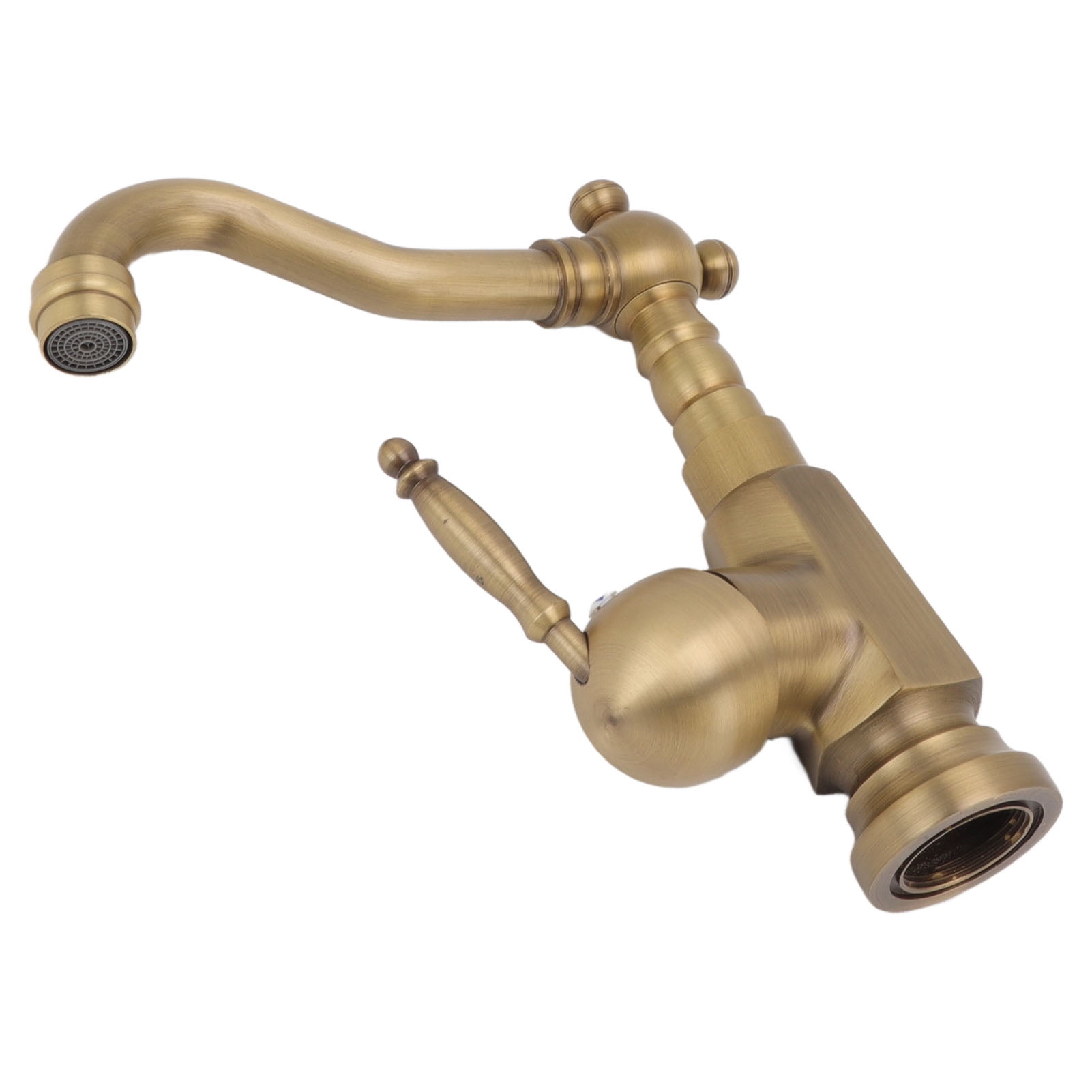 Riousery Bathroom Sink Faucet Antique Brass Vanity Mixer Faucet Tap Heightening Single Handle Wash Basin Tap