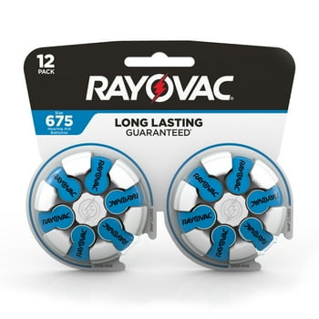 Rayovac Size 675 Hearing Aid Batteries (12 Pack), 675 Batteries