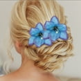 thumbnail image 2 of Unique Bargains 2 Pcs Duckbill Clip Simulated Flower Hair Clips for Women Blue, 2 of 5