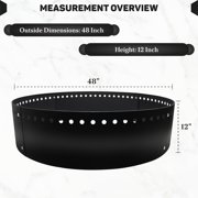 FEBTECH Smokeless Fire Ring Liner - 48 x 12 - Heat Resistant Coated Carbon Steel Portable Firepit Insert - Versatile DIY Fire Ring for in and Above Ground - Perfect for Backyard & Outdoor Bonfire