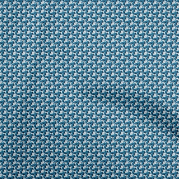 oneOone Cotton Silk Medium Blue Fabric Geometric Sewing Fabric By The Yard Printed Diy Clothing Sewing Supplies 42 Inch Wide