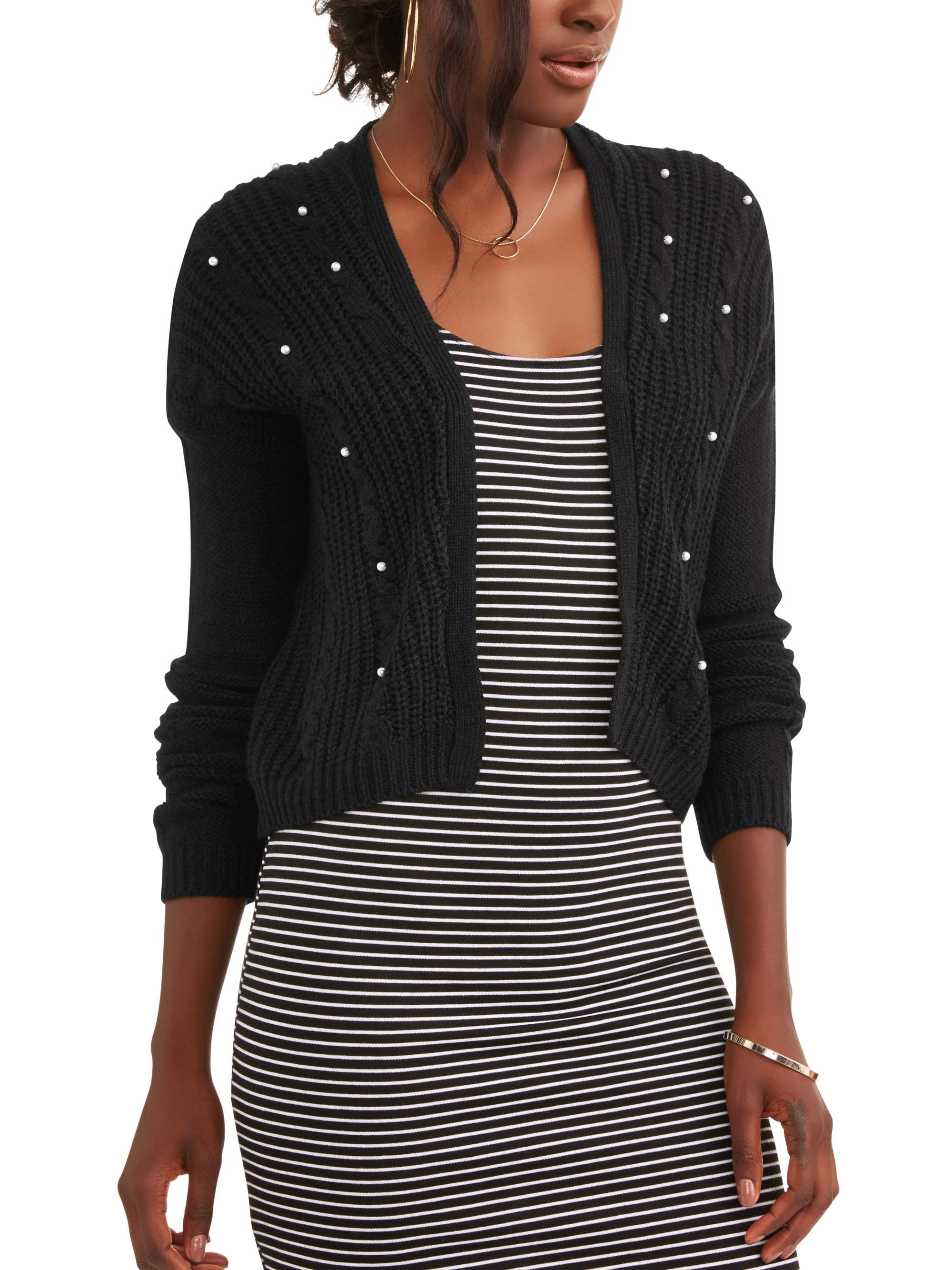 Women's Cable Knit Pearl Shrug