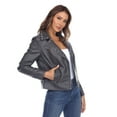thumbnail image 3 of White Mark Women's PU Faux Leather Jacket, 3 of 6