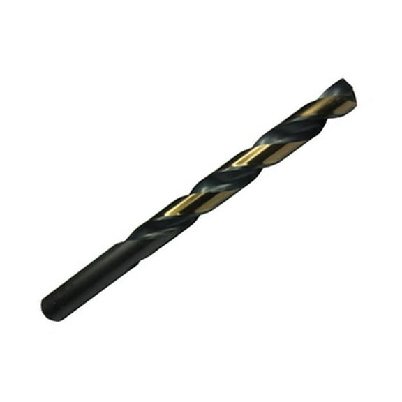 12 Pcs, 21/64" Hss Black & Gold Kfd Split Point Jobber Length Drill Bit, Killer Force Drill Bit, Kfd21/64, Flute Length: 3-5/16"; Overall Length: 4-5/8"; Shank Type: Round; Number Of Flutes: 2