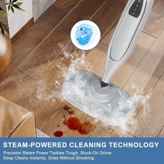 Steam Mop 11-in-1 Powerful Handheld Cleaner with 11.8oz Tank for Hardwood Tile Carpet Furniture