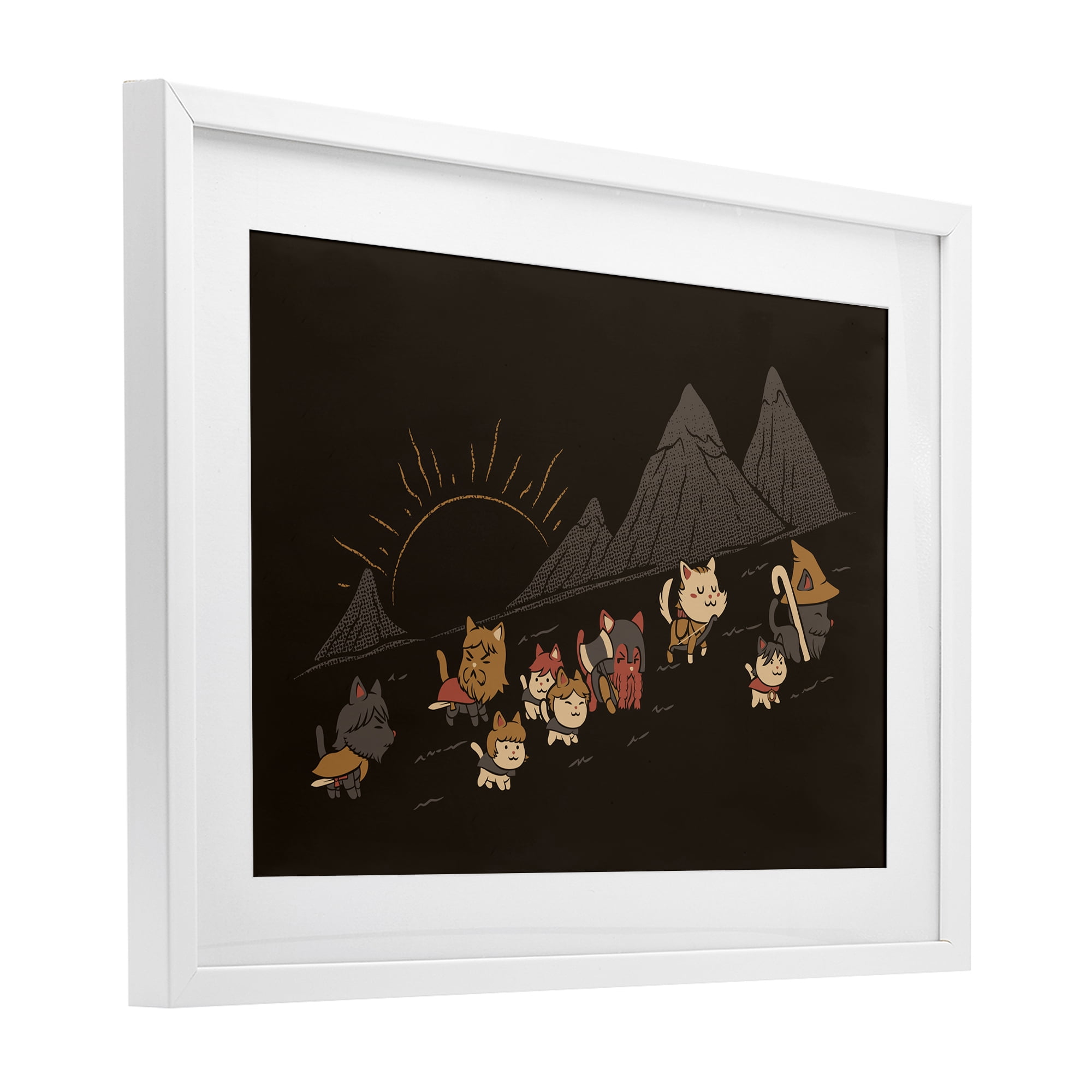 Stupell Industries Iconic Furrowship Of Ring Cats White Framed Print Under Glass, design by Tobe Fonseca