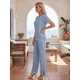 thumbnail image 4 of Conjunto 2 Piezas Casual Chic para Mujer, Blusa de Manga Corta y Pantalón Cómodo, Estilo Elegante y Sofisticado para Mujer, 4 of 5