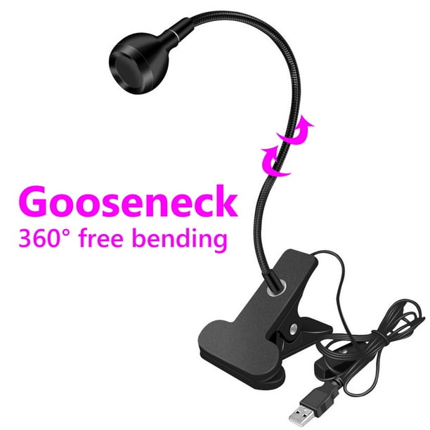 3W LED Ultraviolet Light with 4 Dimmable Brightness Flexible Gooseneck Lamp USB powered UV Gel Curing Lamp for Fluorescent Paint LED Desk Light Clamp