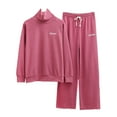 thumbnail image 2 of BONIXOOM Christmas Pajamas Womens Pajamas Sleepwear None Long Sleeve Solid Sleepwear Sets Hot Pink L, 2 of 4