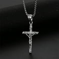 thumbnail image 6 of 14K White Gold Jewelry Fashion European And American Vintage Jesus Cross Casting Process Pendant Necklace Mens, 6 of 8