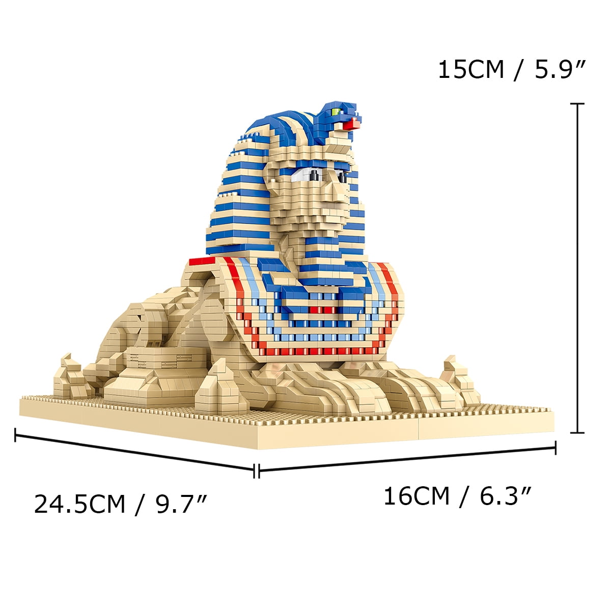 TzFioy Great Sphinx Egypt Micro Brick Building Set (2732 Pieces) – Landmark Model Educational Toy Gift for Kids and Adults