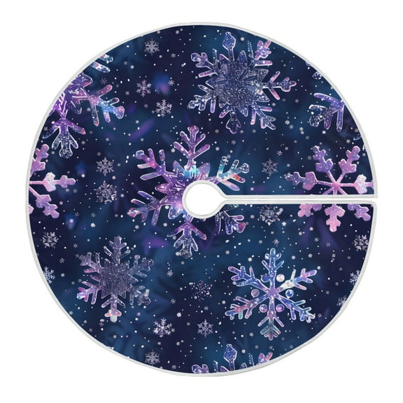 Ryvnso Christmas Tree Skirt Purple Snowflakes Xmas Tree Skirts Ornament Home Decorations 35.4"