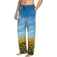 thumbnail image 2 of Fotbe Blooming Sunflower Field Men's Pajama Pants,Sleepwear Pants,Pj Bottoms Drawstring And Pockets-XX-Large, 2 of 9
