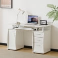 thumbnail image 2 of Single door three drawer computer desk, elegant design, stylish appearance, adding a touch of sophistication, suitable for various interior styles, 2 of 14