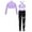 Purple, variant on Alvivi Girls 3Pcs Gymnastic Workout Skating Dance Outfits Mock Neck Crop Top with Pants Set Black&Blue Green 14