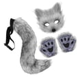 thumbnail image 3 of Conjunto de disfraz de Cosplay Salvador con máscara guantes cola para fiesta temática Gris profundo, 3 of 9