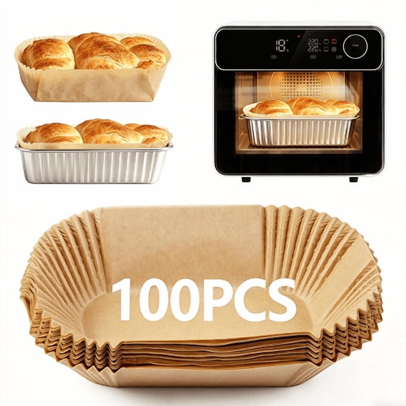 MEKBOK Loaf Pan Liners, 9x5In Air Fryer Liners Disposable, 100Pcs Loaf Pan Parchment Liners, Non-Stick Pre Formed parchment paper for baking, Disposable Pan Liners for Baking.