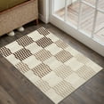 thumbnail image 3 of BERTHMEER 2'x3' Small Area Rugs for Doorway Bedroom Entryway Kitchen Dorm Entrance Geometric Contemporary Checkered Non Slip Washable Rugs,Gradient Brown, 3 of 6