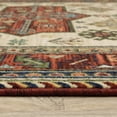 thumbnail image 5 of HomeRoots 509261 2 x 3 ft. Brick Red Orange Rust Beige Gold Pale Blue Olive Navy & Black Oriental Power Loom Stain Resistant Rectangle Area Rug with Fringe, 5 of 8