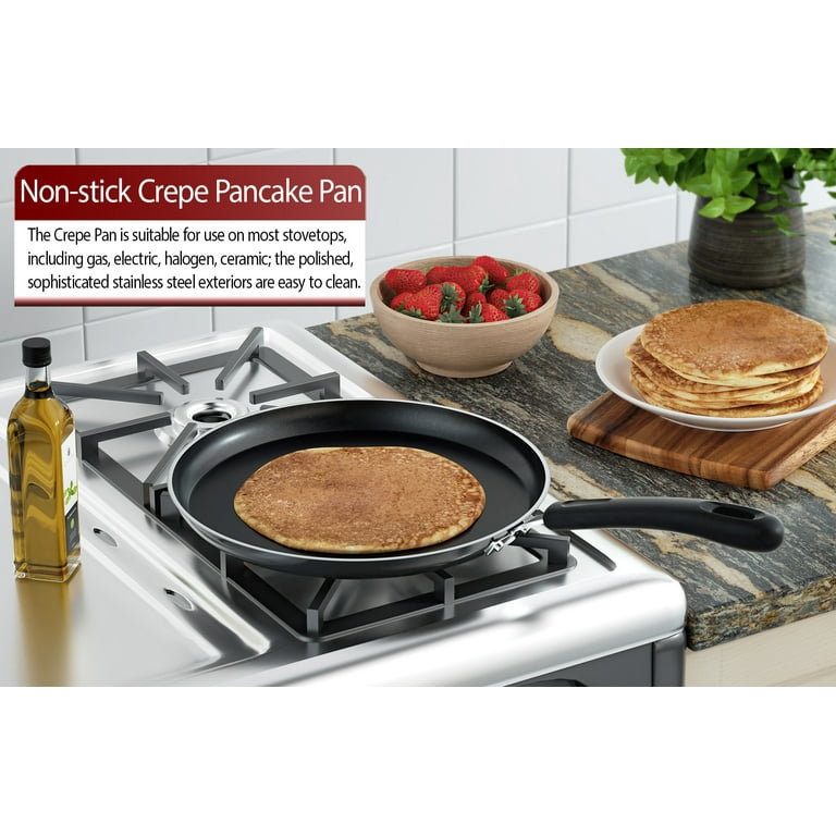 Cooks Standard 9.5-inch Crepe Pan Nonstick Hard Anodized Dosa Tortilla Omelet  Pan
